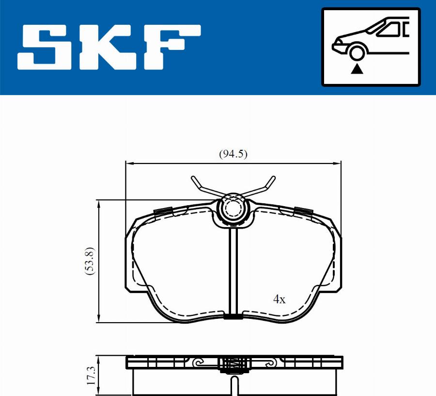 SKF VKBP 80713 - Əyləc altlığı dəsti, əyləc diski furqanavto.az