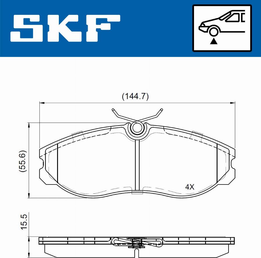 SKF VKBP 80717 - Əyləc altlığı dəsti, əyləc diski furqanavto.az