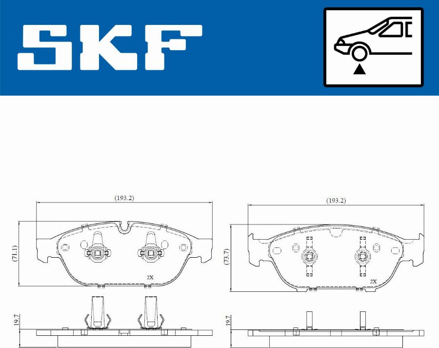 SKF VKBP 80789 E - Əyləc altlığı dəsti, əyləc diski furqanavto.az