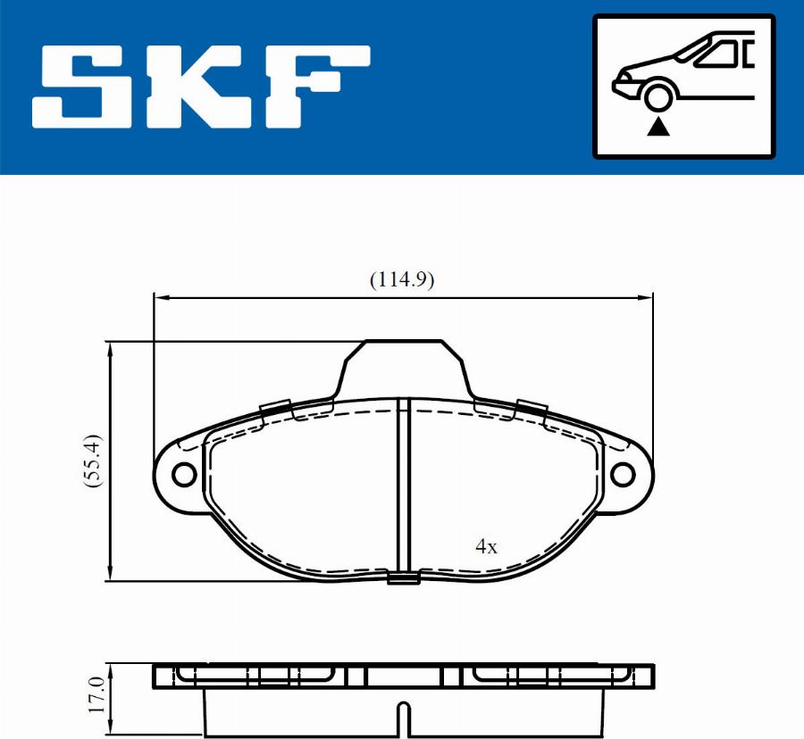 SKF VKBP 80720 - Əyləc altlığı dəsti, əyləc diski furqanavto.az