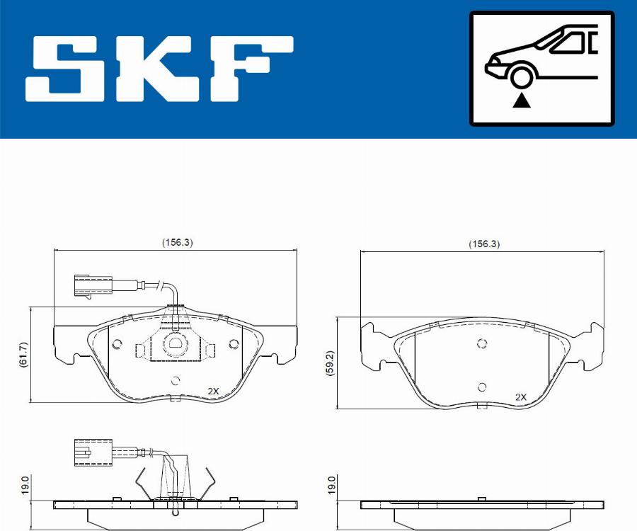 SKF VKBP 81049 E - Əyləc altlığı dəsti, əyləc diski furqanavto.az