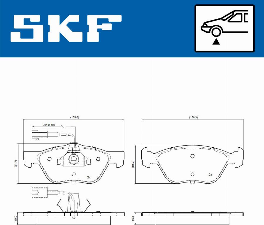 SKF VKBP 81050 E - Əyləc altlığı dəsti, əyləc diski furqanavto.az