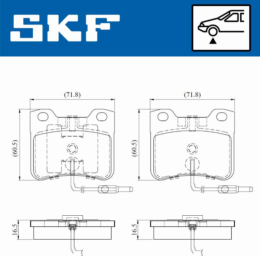 SKF VKBP 81052 E - Əyləc altlığı dəsti, əyləc diski furqanavto.az