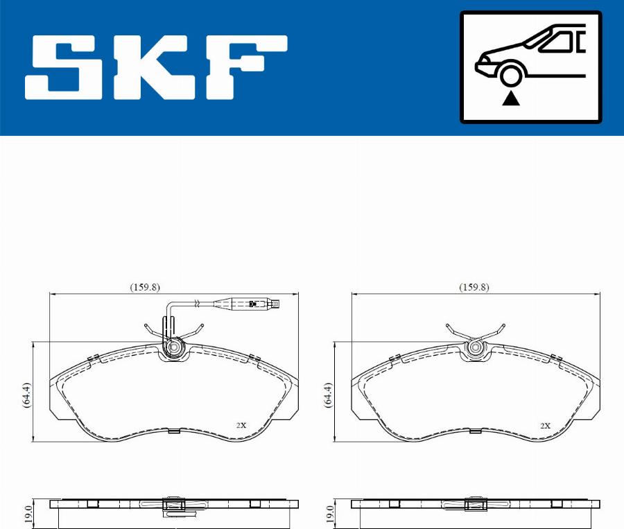 SKF VKBP 81030 E - Əyləc altlığı dəsti, əyləc diski furqanavto.az