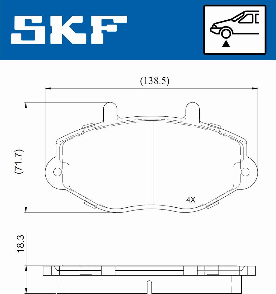 SKF VKBP 81028 - Əyləc altlığı dəsti, əyləc diski furqanavto.az