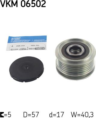 SKF VKM 06502 - Kasnak, alternator, sərbəst dönərli mufta furqanavto.az