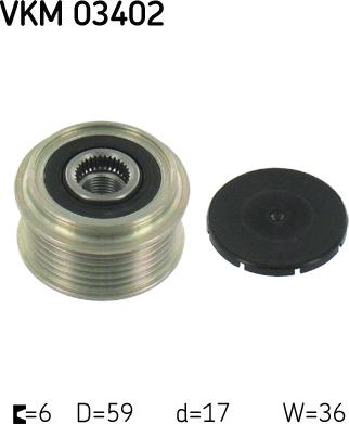 SKF VKM 03402 - Kasnak, alternator, sərbəst dönərli mufta furqanavto.az