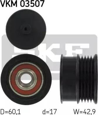 SKF VKM 03507 - Kasnak, alternator, sərbəst dönərli mufta furqanavto.az