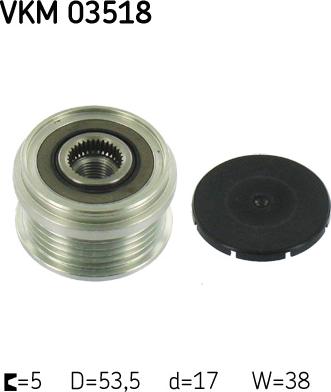 SKF VKM 03518 - Kasnak, alternator, sərbəst dönərli mufta furqanavto.az