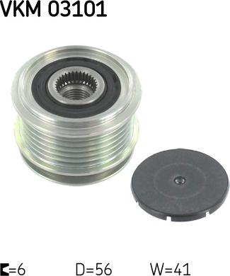 SKF VKM 03101 - Kasnak, alternator, sərbəst dönərli mufta furqanavto.az