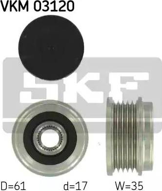 SKF VKM 03120 - Kasnak, alternator, sərbəst dönərli mufta furqanavto.az