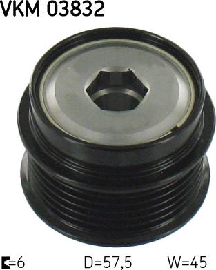 SKF VKM 03832 - Kasnak, alternator, sərbəst dönərli mufta furqanavto.az