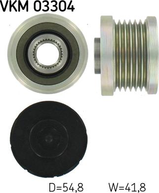 SKF VKM 03304 - Kasnak, alternator, sərbəst dönərli mufta furqanavto.az