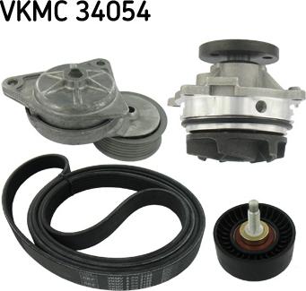 SKF VKMC 34054 - Su nasosu + V-yivli kəmər dəsti furqanavto.az