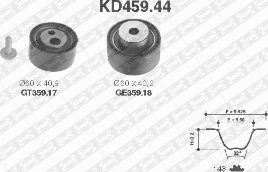 SNR KD459.44 - Vaxt kəməri dəsti furqanavto.az