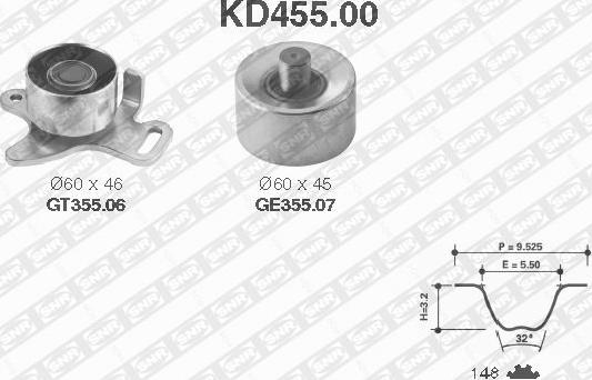 SNR KD455.00 - Vaxt kəməri dəsti furqanavto.az