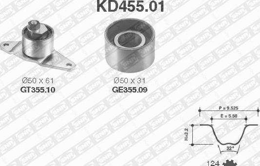 SNR KD455.01 - Vaxt kəməri dəsti furqanavto.az