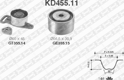 SNR KD455.11 - Vaxt kəməri dəsti furqanavto.az