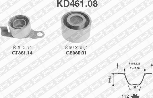 SNR KD461.08 - Vaxt kəməri dəsti furqanavto.az