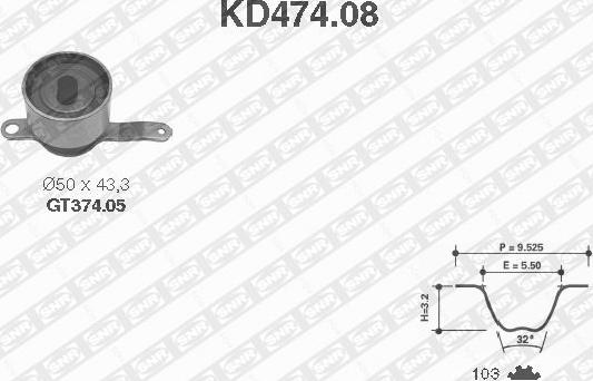 SNR KD474.08 - Vaxt kəməri dəsti furqanavto.az