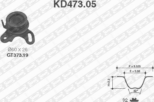 SNR KD473.05 - Vaxt kəməri dəsti furqanavto.az