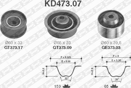 SNR KD473.07 - Vaxt kəməri dəsti furqanavto.az