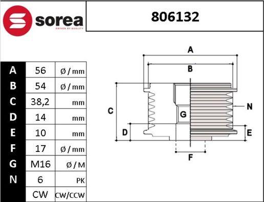 SNRA 806132 - Kasnak, alternator, sərbəst dönərli mufta furqanavto.az