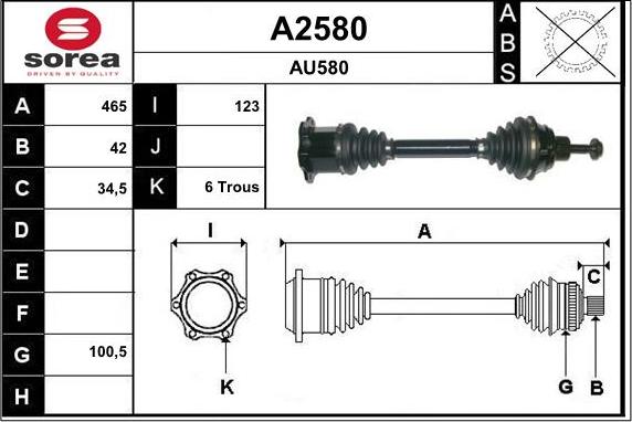 SNRA A2580 - Sürücü mili furqanavto.az