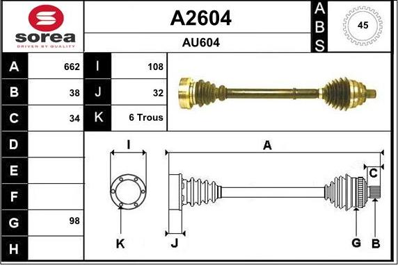 SNRA A2604 - Sürücü mili furqanavto.az