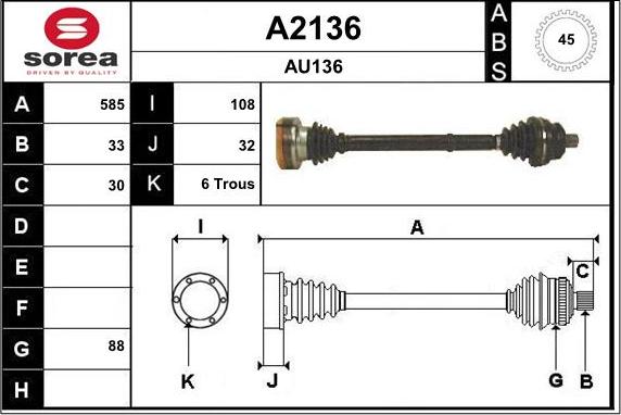 SNRA A2136 - Sürücü mili furqanavto.az