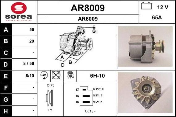 SNRA AR8009 - Alternator furqanavto.az