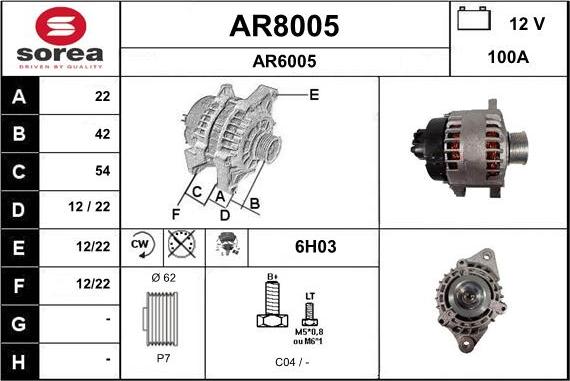 SNRA AR8005 - Alternator furqanavto.az