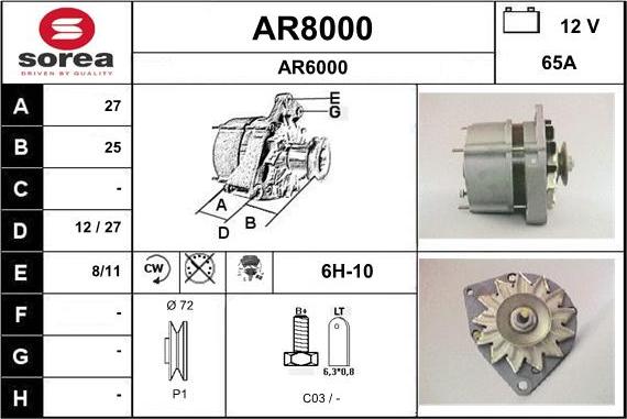 SNRA AR8000 - Alternator furqanavto.az