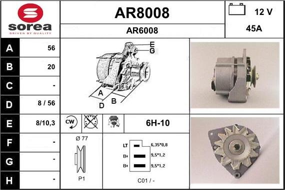 SNRA AR8008 - Alternator furqanavto.az