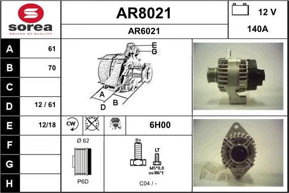 SNRA AR8021 - Alternator furqanavto.az