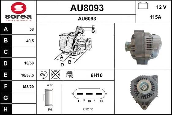 SNRA AU8093 - Alternator furqanavto.az