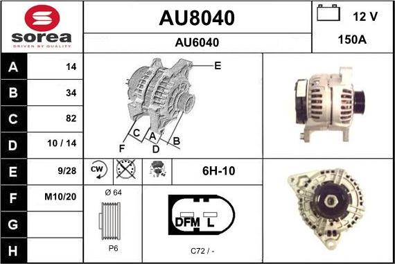 SNRA AU8040 - Alternator furqanavto.az