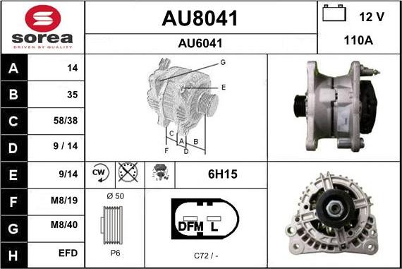 SNRA AU8041 - Alternator furqanavto.az