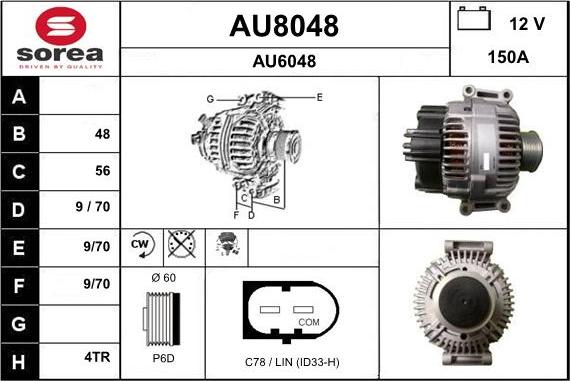 SNRA AU8048 - Alternator furqanavto.az