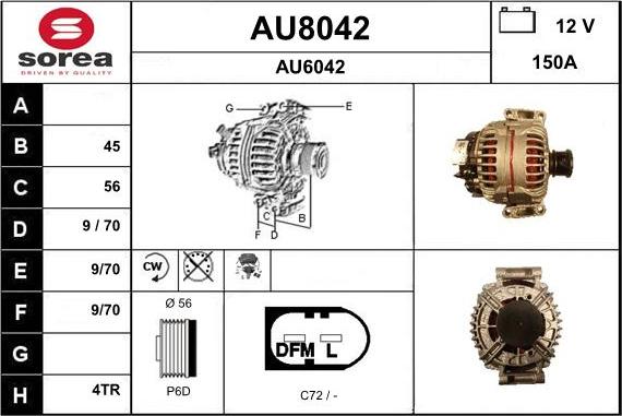 SNRA AU8042 - Alternator furqanavto.az