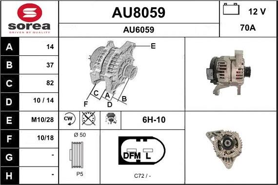 SNRA AU8059 - Alternator furqanavto.az