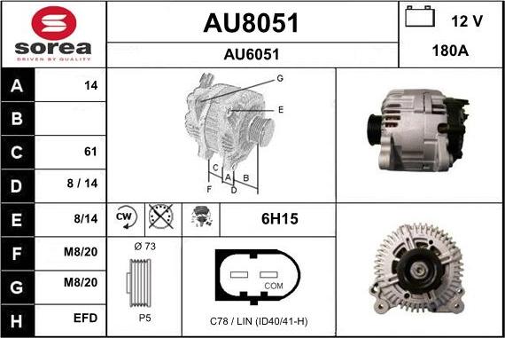 SNRA AU8051 - Alternator furqanavto.az