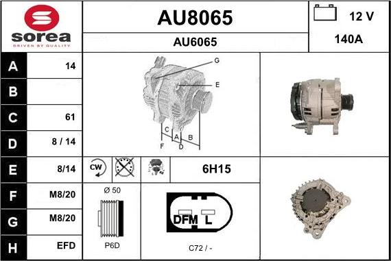 SNRA AU8065 - Alternator furqanavto.az