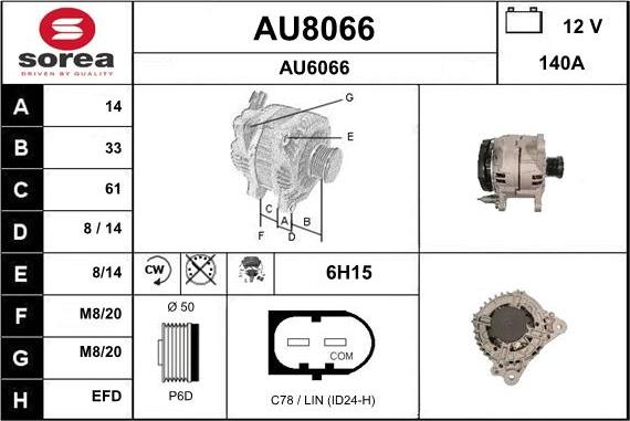 SNRA AU8066 - Alternator furqanavto.az