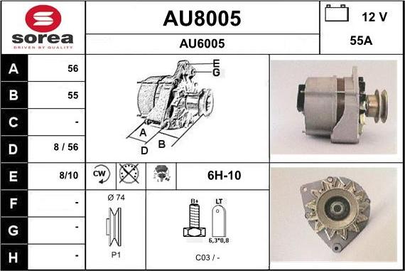 SNRA AU8005 - Alternator furqanavto.az