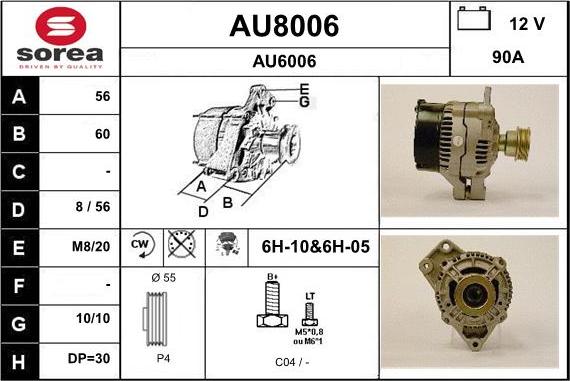 SNRA AU8006 - Alternator furqanavto.az