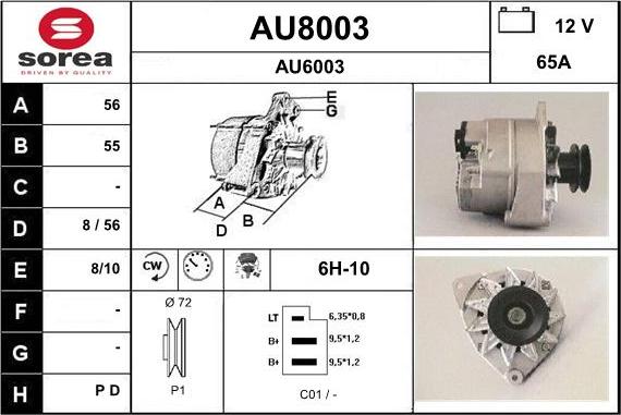 SNRA AU8003 - Alternator furqanavto.az