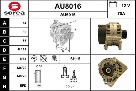 SNRA AU8016 - Alternator furqanavto.az