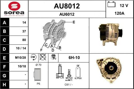 SNRA AU8012 - Alternator furqanavto.az