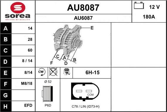 SNRA AU8087 - Alternator furqanavto.az